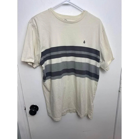 Volcom tan and black men’s color block t shirt size XL #0845 - Picture 1 of 3